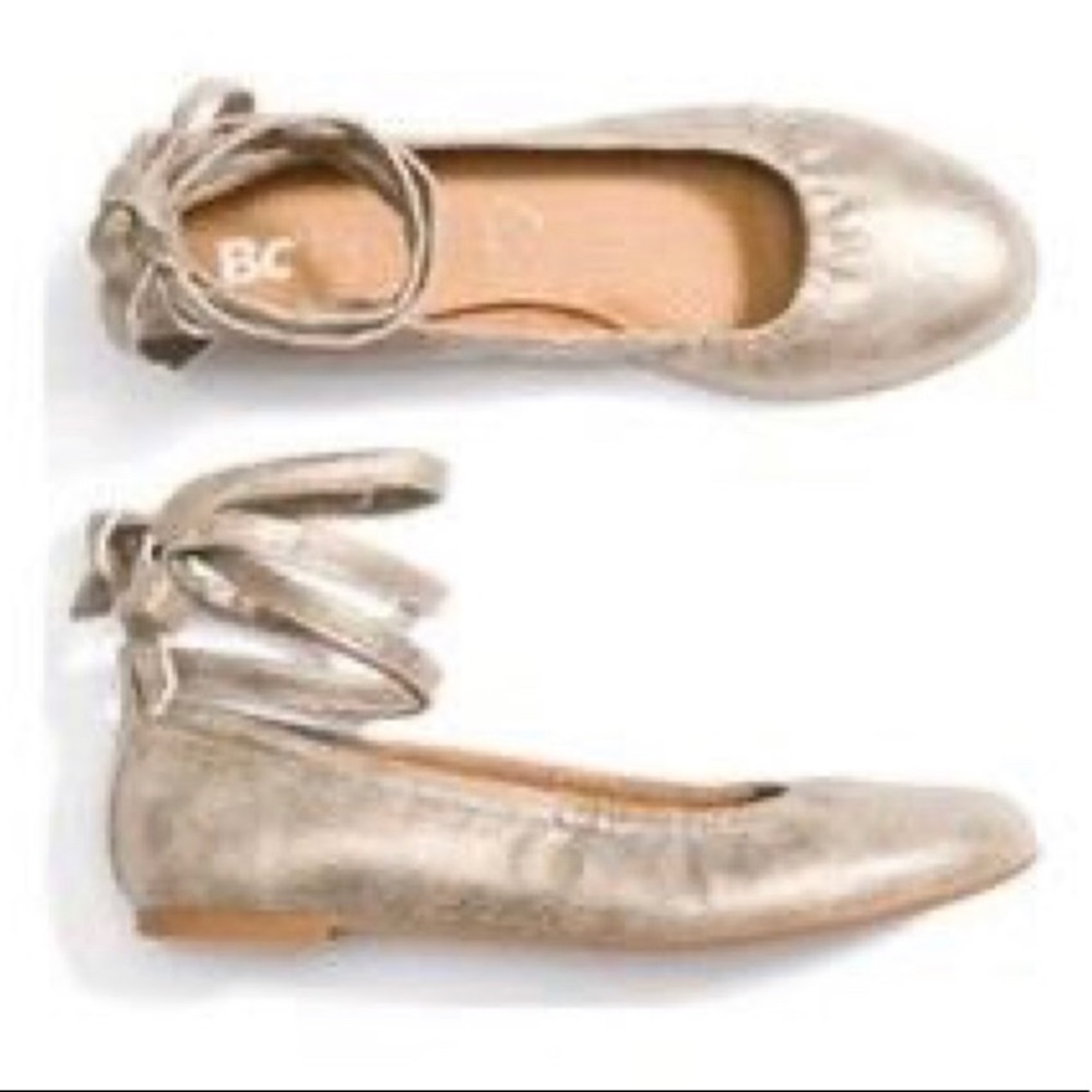 BC Footwear Lace Up Ballet Flats, Size 7